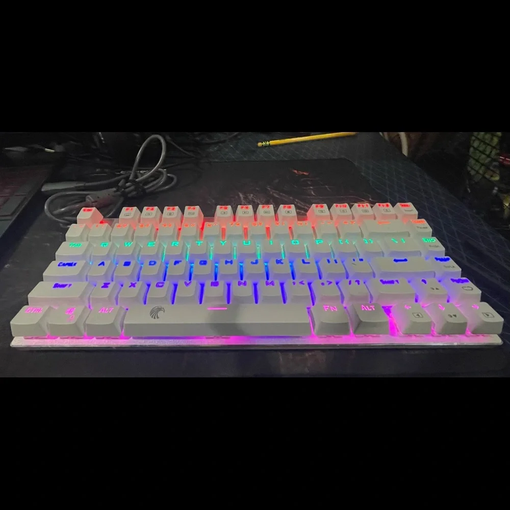E-YOOSO rainbow led keyboard blue switches